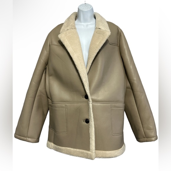 ASTR The Label (REVOLVE) Francine Vegan Leather Sherpa Lined Jacket XL NWOT - Picture 6 of 11